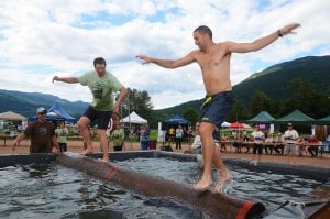 Log birling at Revelstoke Timber Day. Photo: Aaron Orlando/Revelstoke