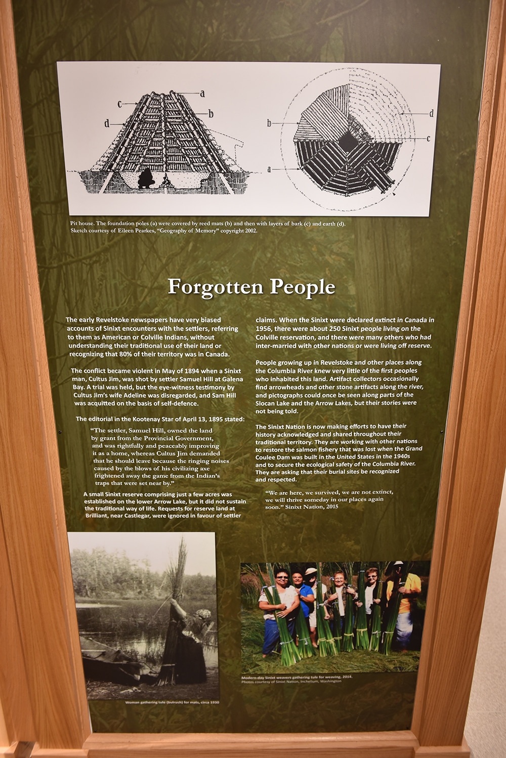 A new Sinixt display at the Revelstoke Museum & Archives was opened on June 21. Photo: Aaron Orlando/Revelstoke Mountaineer