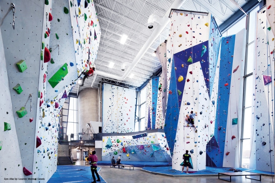 The Allez Up climbing gym in Montreal, Canada by Walltopia. Photo: Walltopia