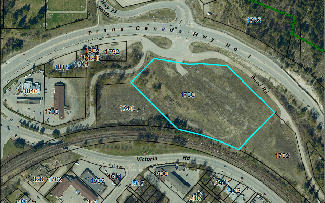 The empty site off the Trans-Canada Highway will be developed into a hotel. Photo: From council documents