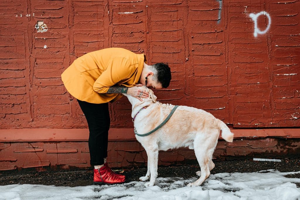 Brushy with handler Dana Reaume.